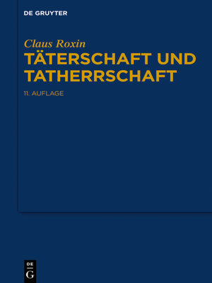 cover image of Täterschaft und Tatherrschaft